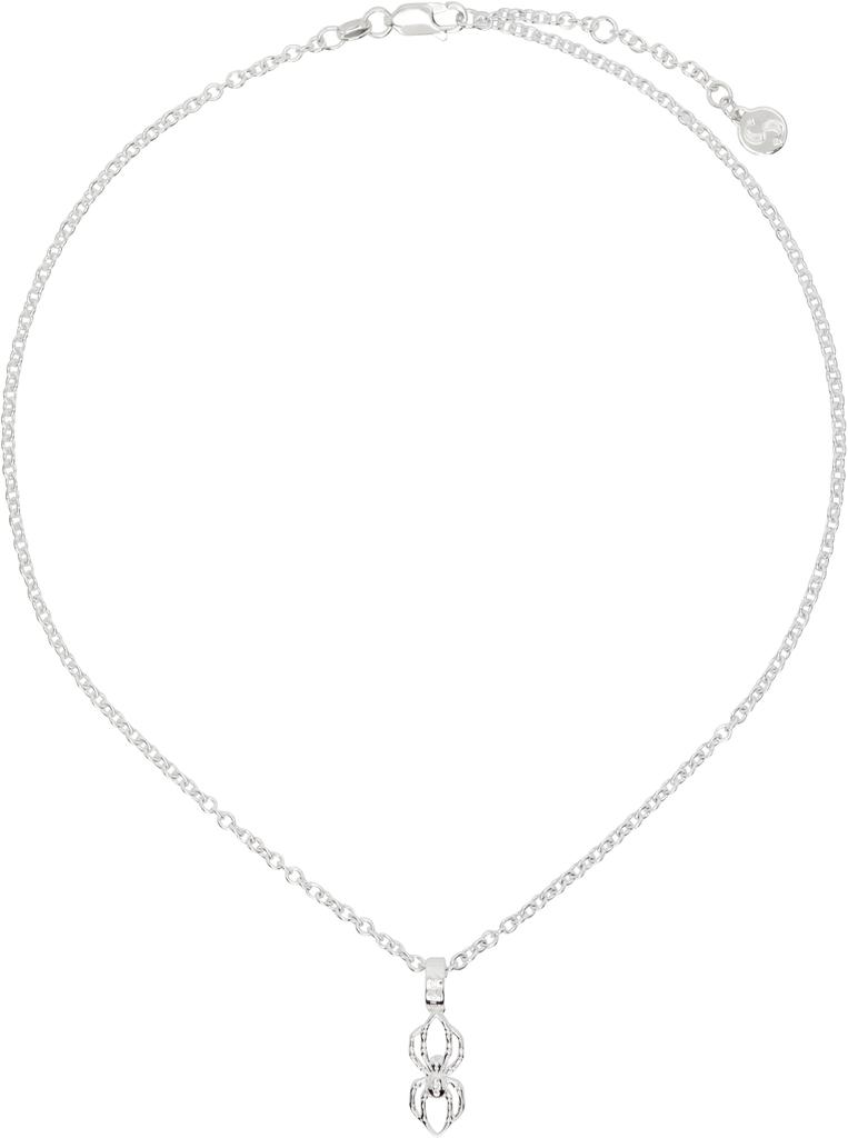 Stolen Girlfriends Club Silver Micro Spider Necklace