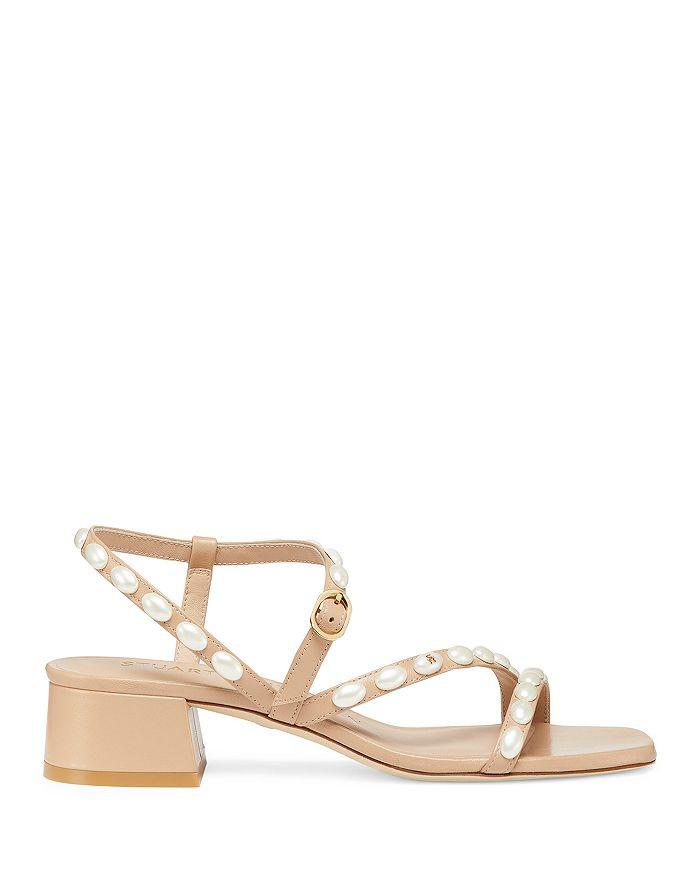 Stuart Weitzman Women's Pearlita 35 Strappy Mid Heel Sandals