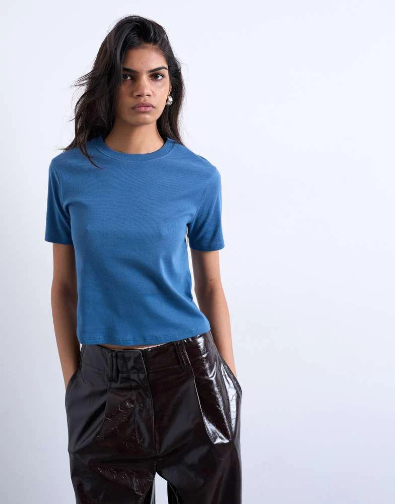 Topshop Topshop shrunken everyday tee in air force blue 4