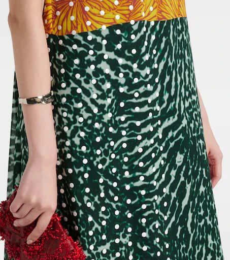 Dries Van Noten Printed strapless georgette gown 5