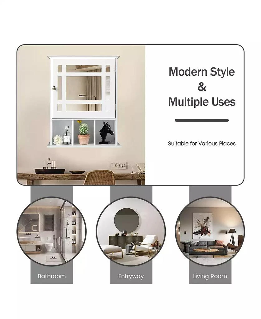 Volenca Wall Mounted and Mirrored Bathroom Cabinet 8