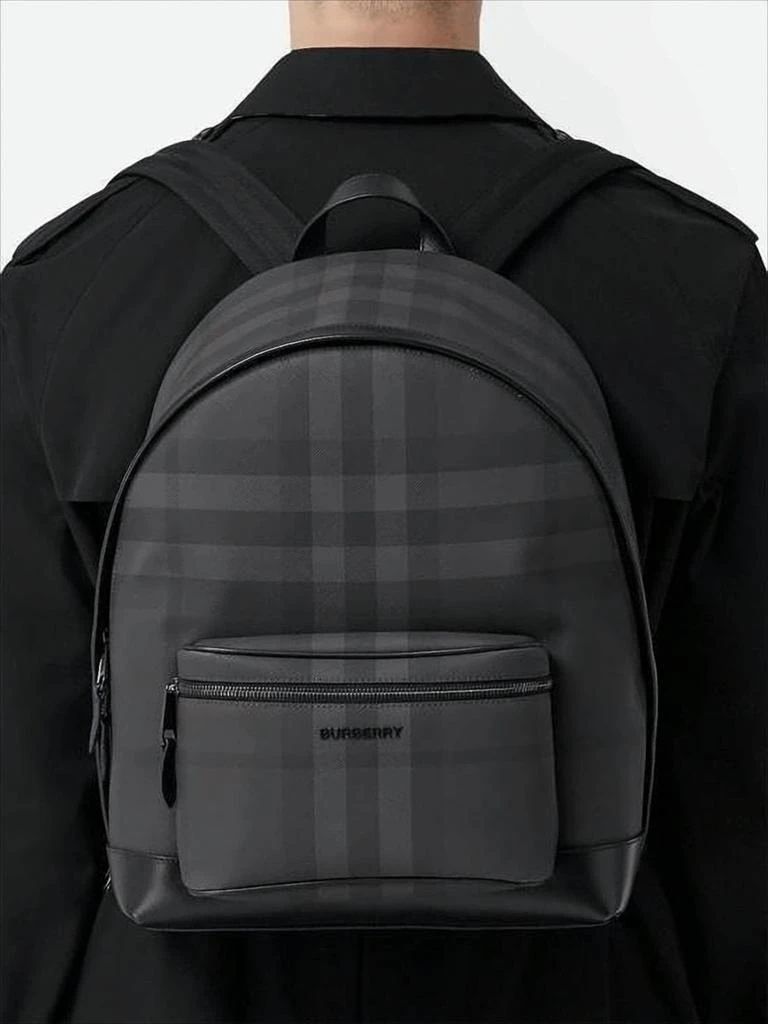 Burberry Black Checkered Design  Backpack 5