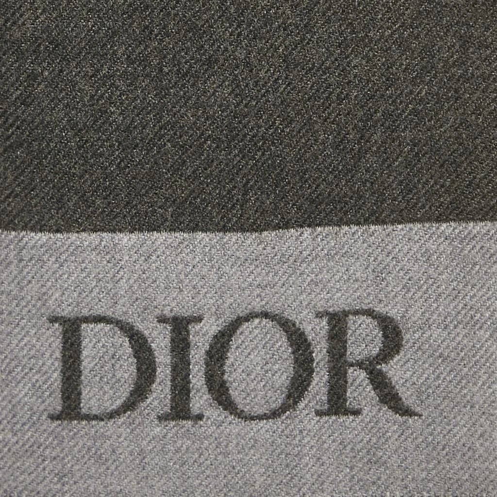 Dior Dior Homme Grey Logo Intarsia Wool Scarf 5