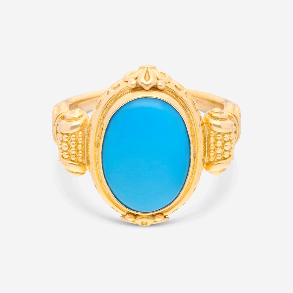 Konstantino Konstantino Limited 18K Yellow Gold and Turquoise Statement Ring DMK01123-18KT-137