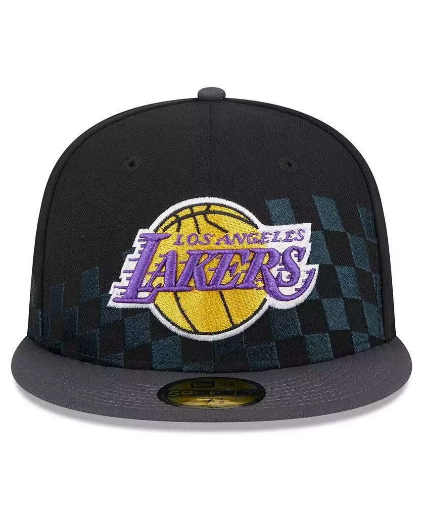 New Era Men's Black Los Angeles Lakers 2024 NBA All-Star Game Rally Drive Checkerboard 59FIFTY Crown Fitted Hat 2