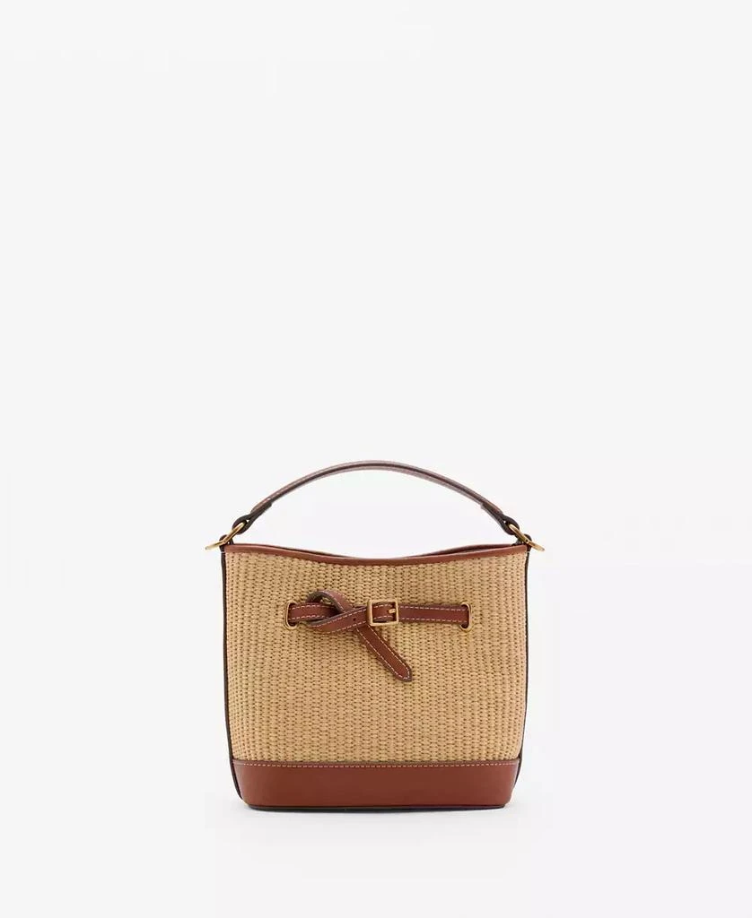 Mango Women's Buckle Detail Canvas Bucket Bag 1