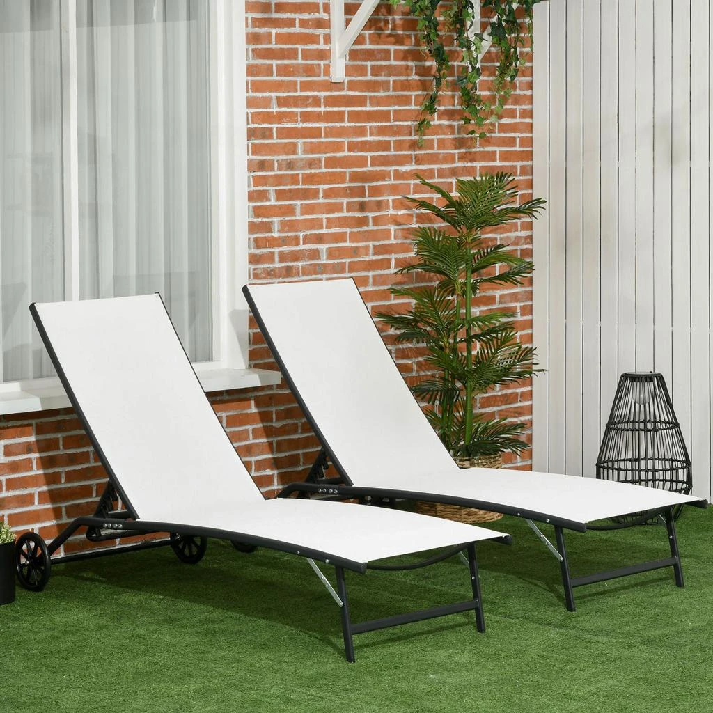 Hivvago Garden 
Poolside Lounge Chairs, 2-Piece Adjustable Chaise Set 2