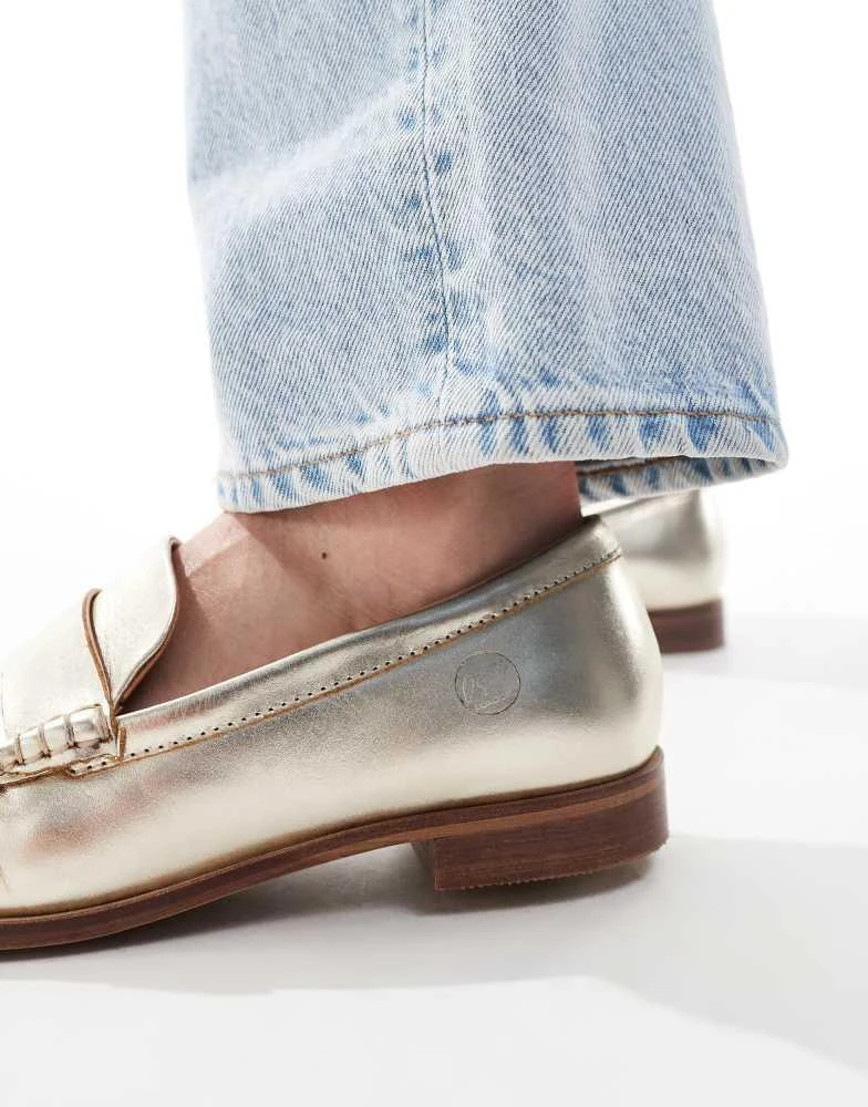 Off The Hook OFF THE HOOK LEYTON slip on loafer leather casual shoes in gold 4