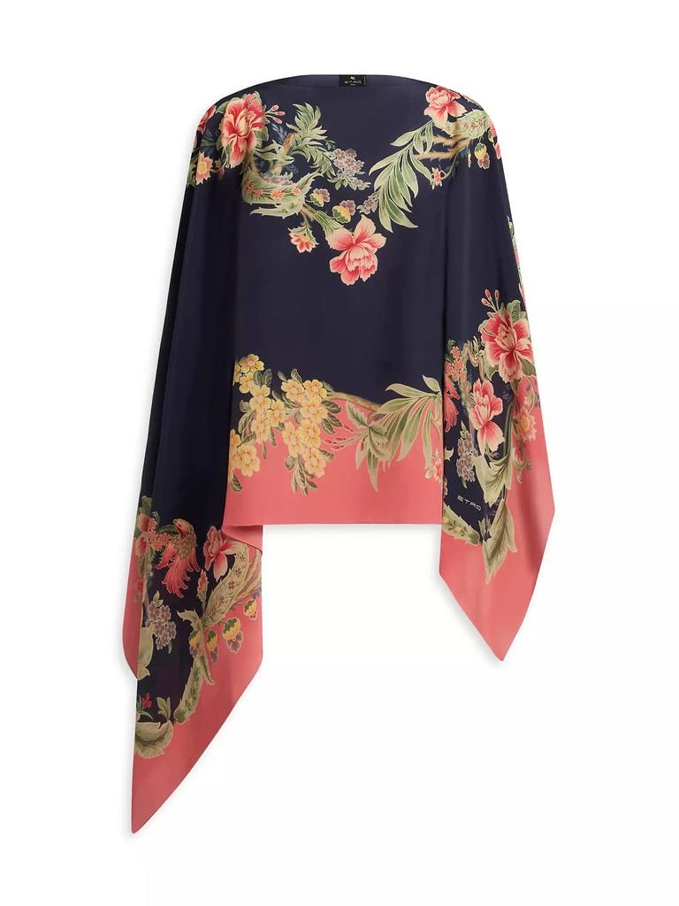 ETRO Floral Silk Poncho 1