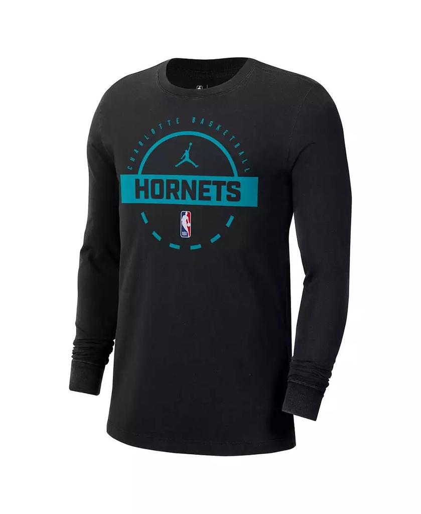 Jordan Men's Black Charlotte Hornets Authentic Long Sleeve Practice T-Shirt