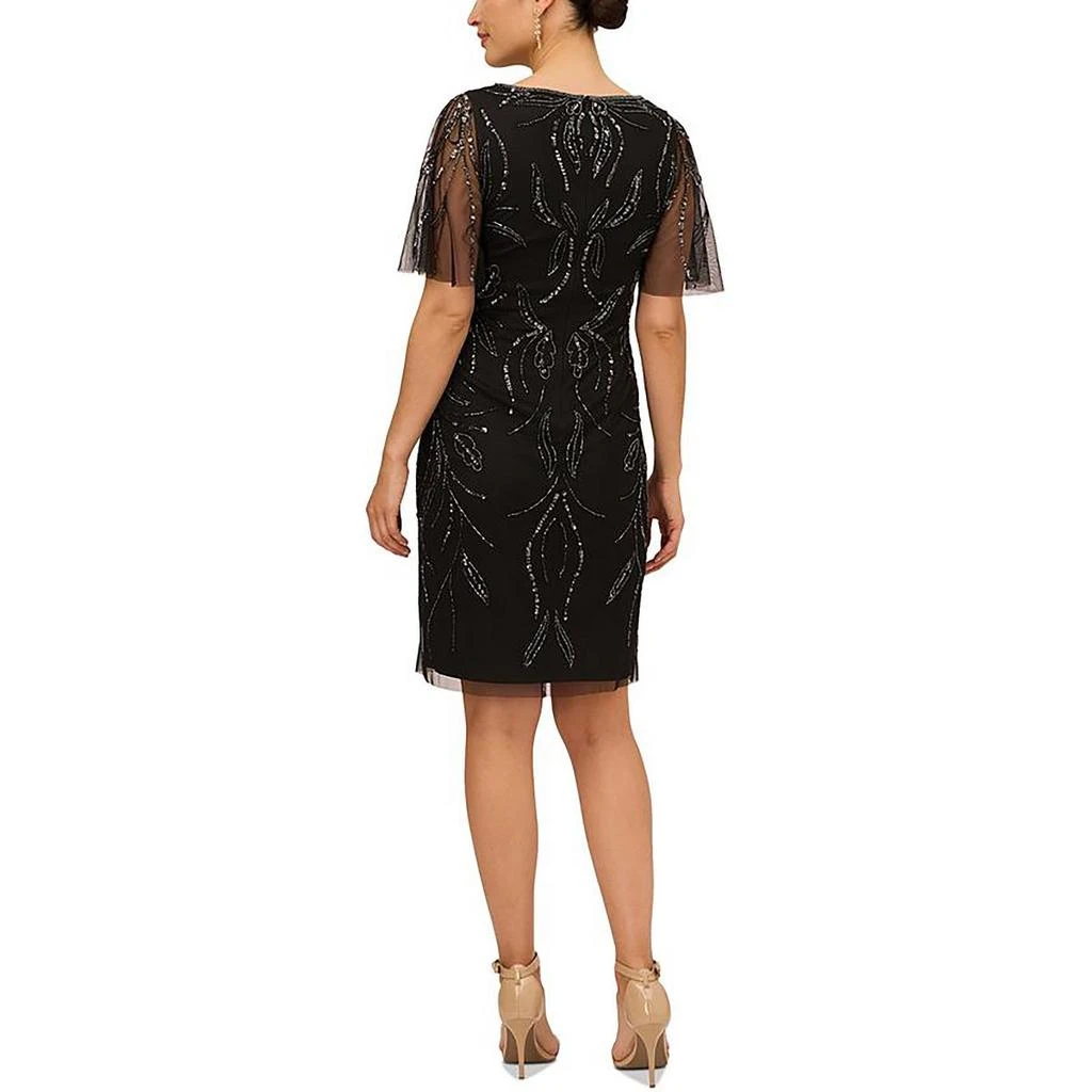 Papell Studio by Adrianna Papell Womens Beaded Mini Cocktail And Party Dress 2