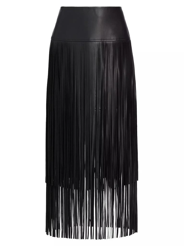 L'Agence Karolina Fringe Vegan Leather Skirt 1