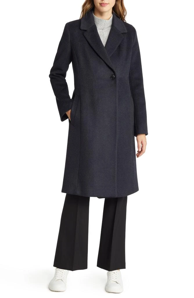 Cole Haan Asymmetric Slick Wool Blend Coat 4