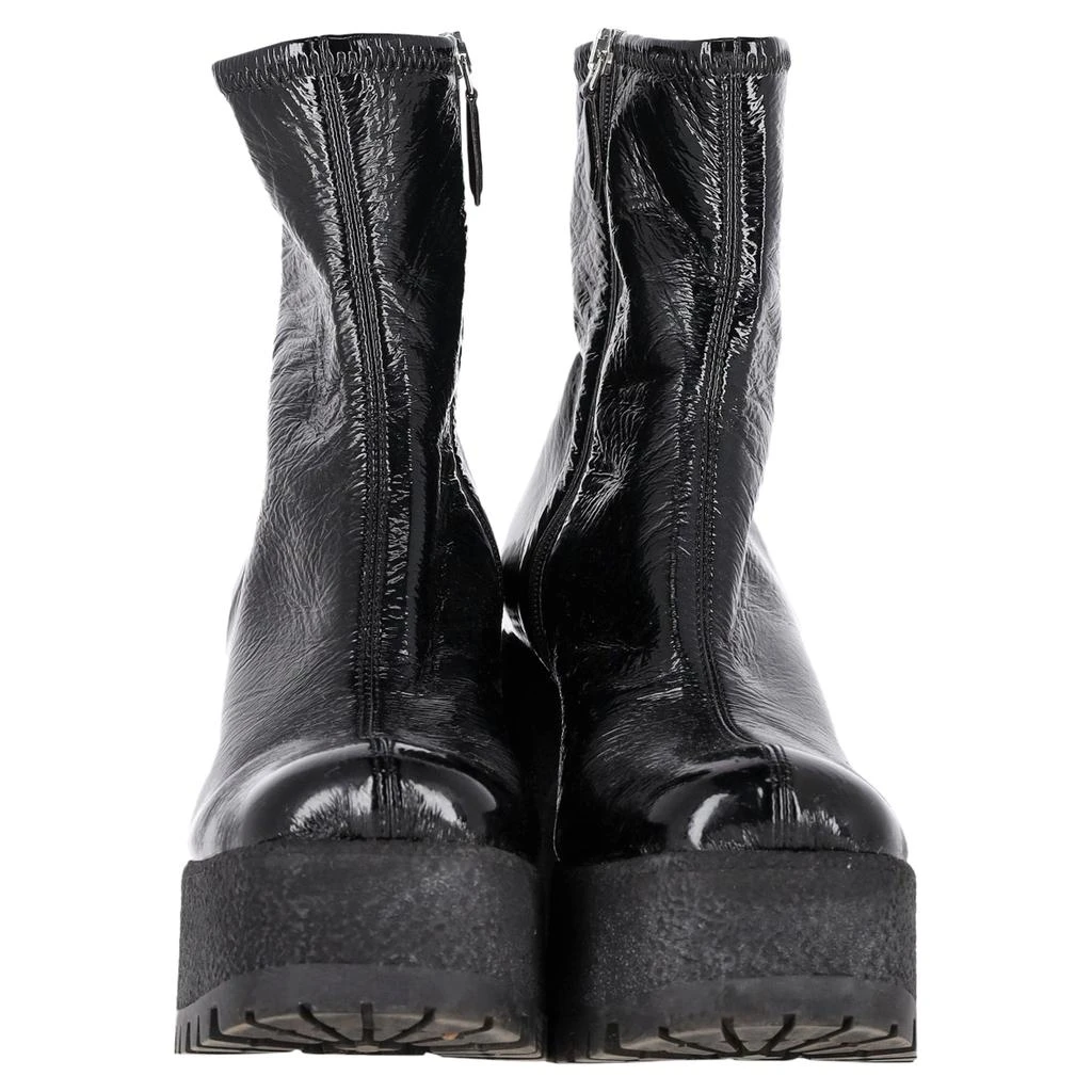Miu Miu Stretch Platform Boots in Black Naplak Leather 2