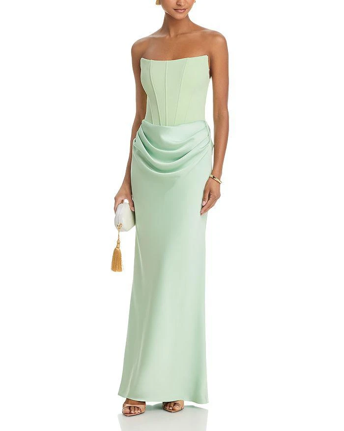 AQUA Long Scuba Strapless Gown - Exclusive - Dresses & Skirts - Free  Shipping - BeyondStyle
