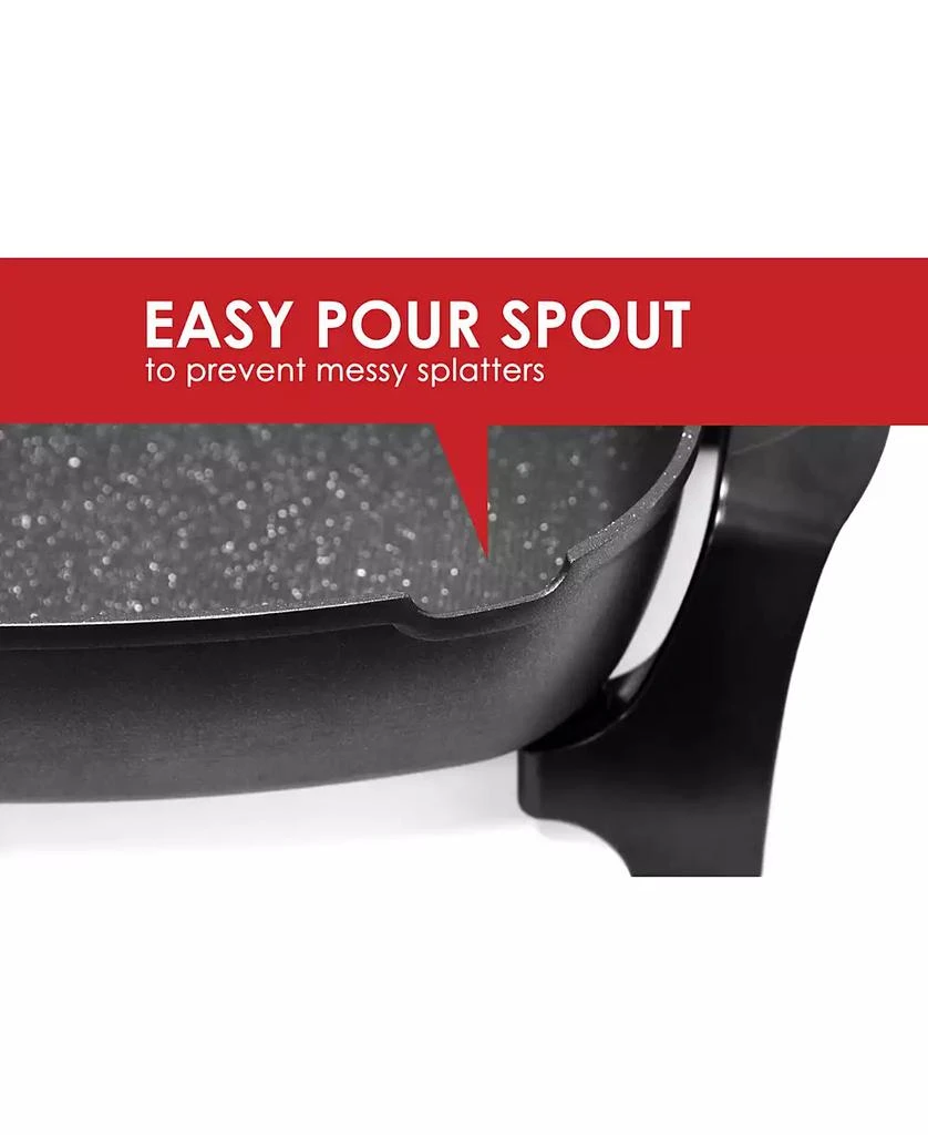 Elite Gourmet Elite Platinum 10.5Qt Electric Marble Nonstick Skillet with Glass Lid, Easy-Pour Spout, Dishwasher Safe 5