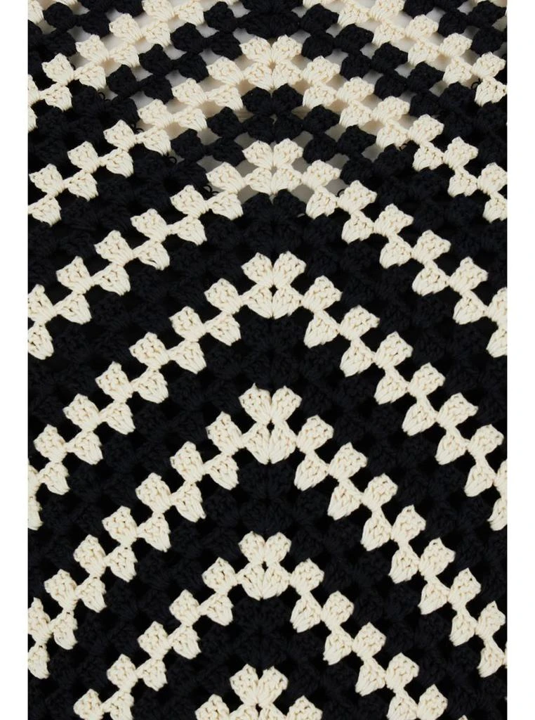 Zimmermann Midi Black And White Dress With Chevron Motif In Crochet Woman 3