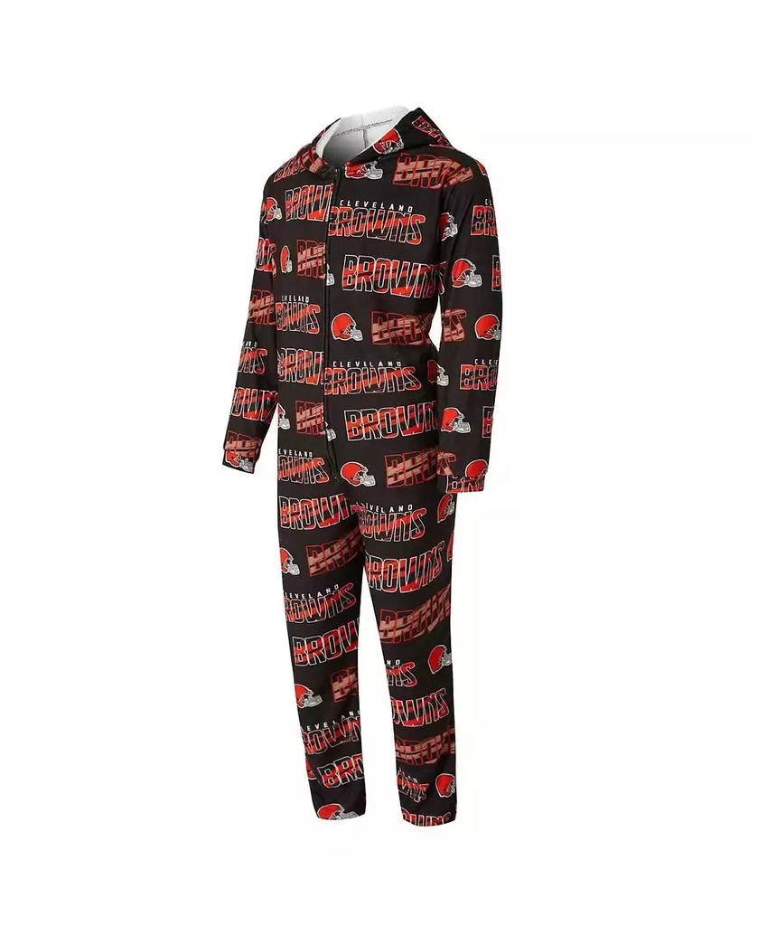 Concepts Sport Men
s Brown Cleveland Browns Shuffle All-Over-Print Microfleece Full-Zip Union Suit 2