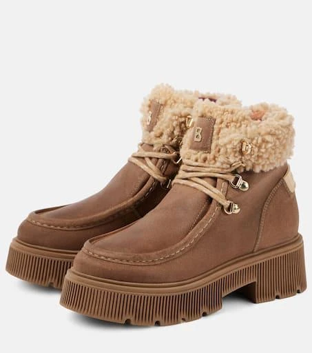 Bogner Turin suede and shearling lace-up boots 4