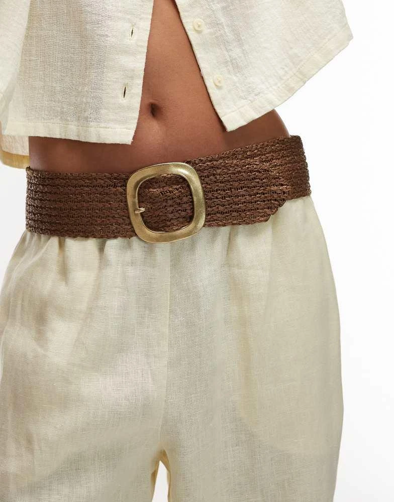 Mango Mango woven belt in brown 1