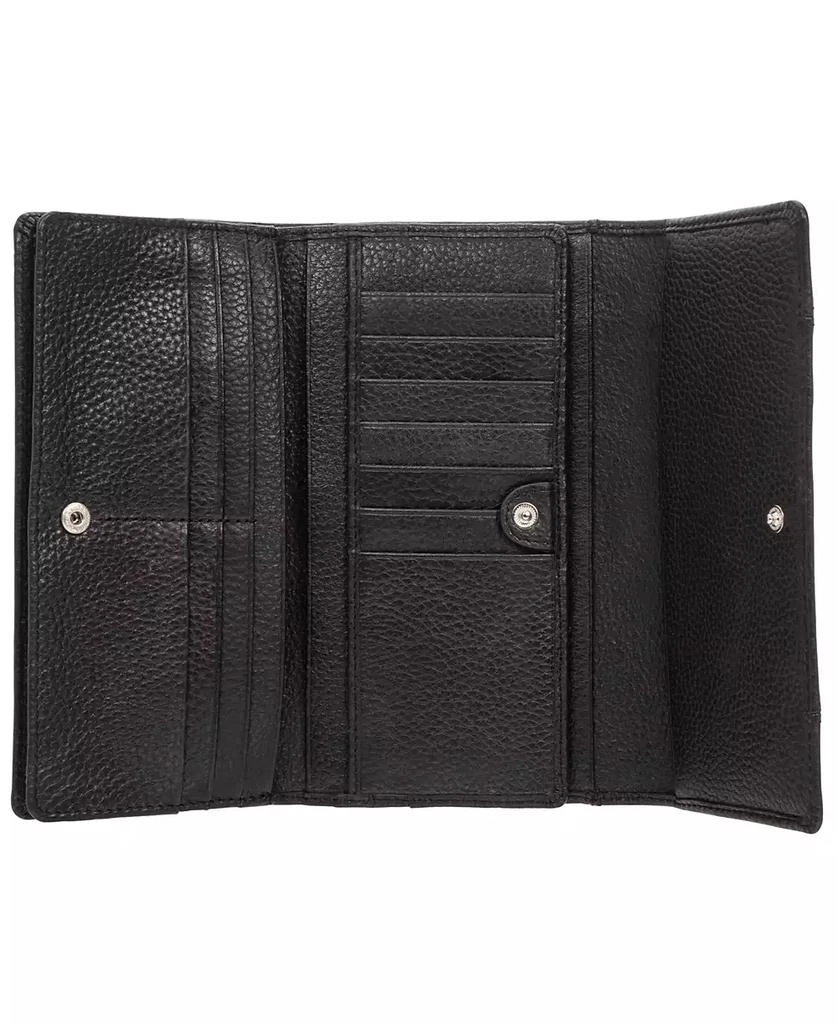 Mancini Leather Goods Women's Pebbled Collection RFID Secure Trifold Wing Wallet 4