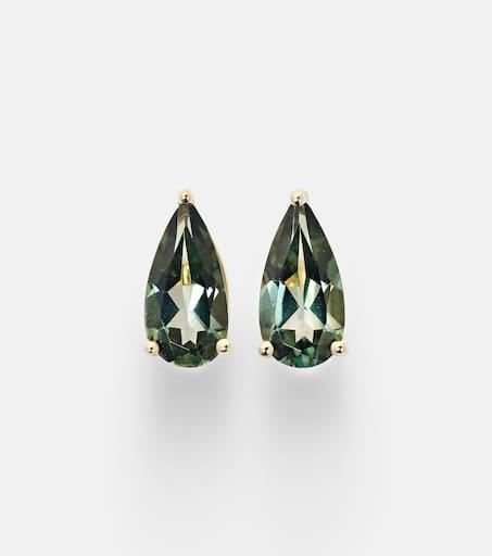 Suzanne Kalan Ayda 14kt gold stud earrings with topaz