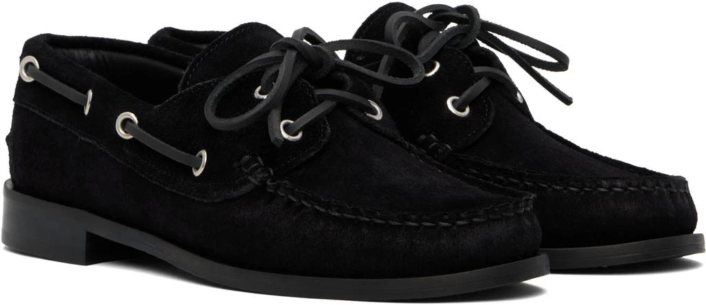 AEYDE Black Harris Suede Boat Shoes 4