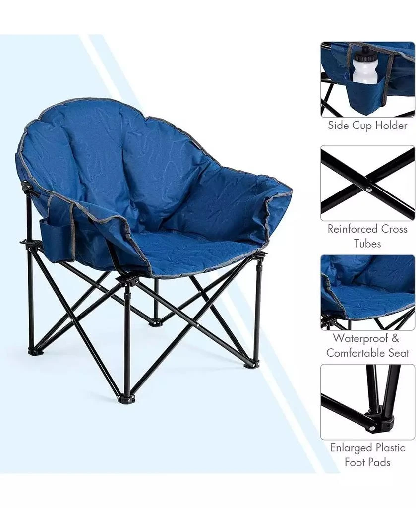 Mecale Folding Camping Moon Padded Chair with Carrying Bag 4