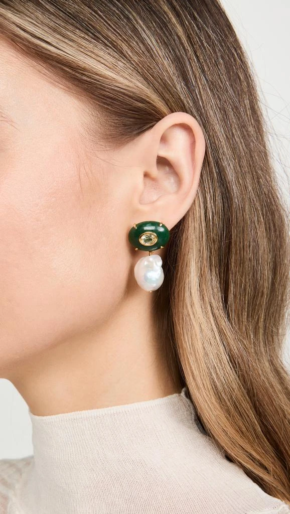 Lizzie Fortunato Plaza Pearl Earrings in Jade 2