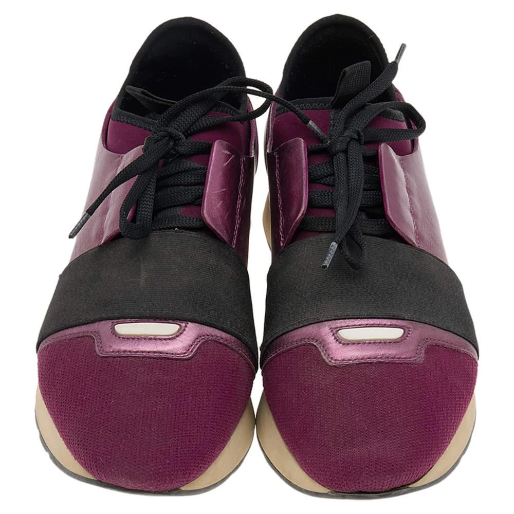 Balenciaga Balenciaga Purple/Black Neoprene And Leather Race Runner Sneakers Size 39 3