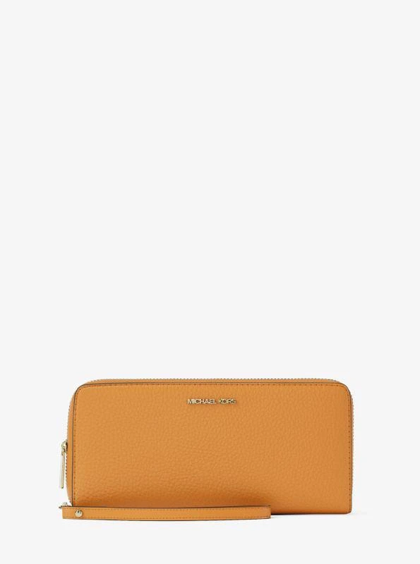 Michael Kors Jet Set Travel Large Pebbled Leather Wristlet