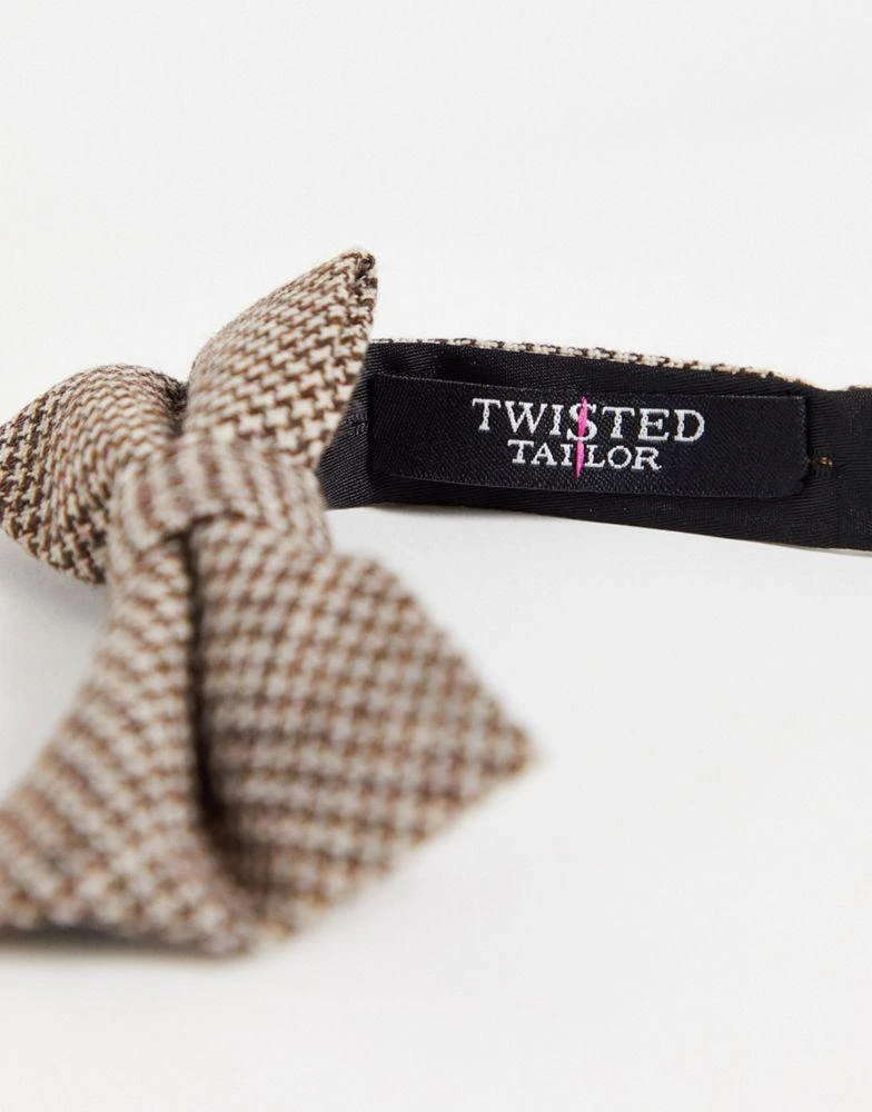 Twisted Tailor Twisted Tailor bow tie in brown houndstooth 4
