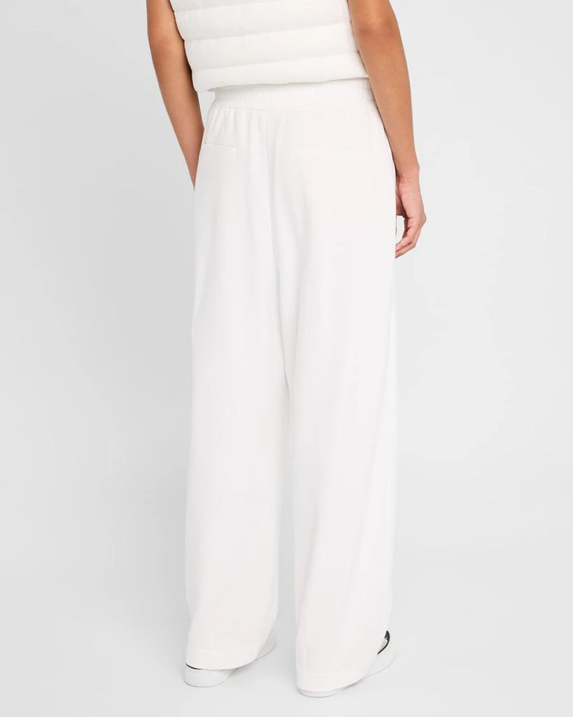 Brunello Cucinelli Piquet Fleece Wide-Leg Pull-On Tennis Pants 3