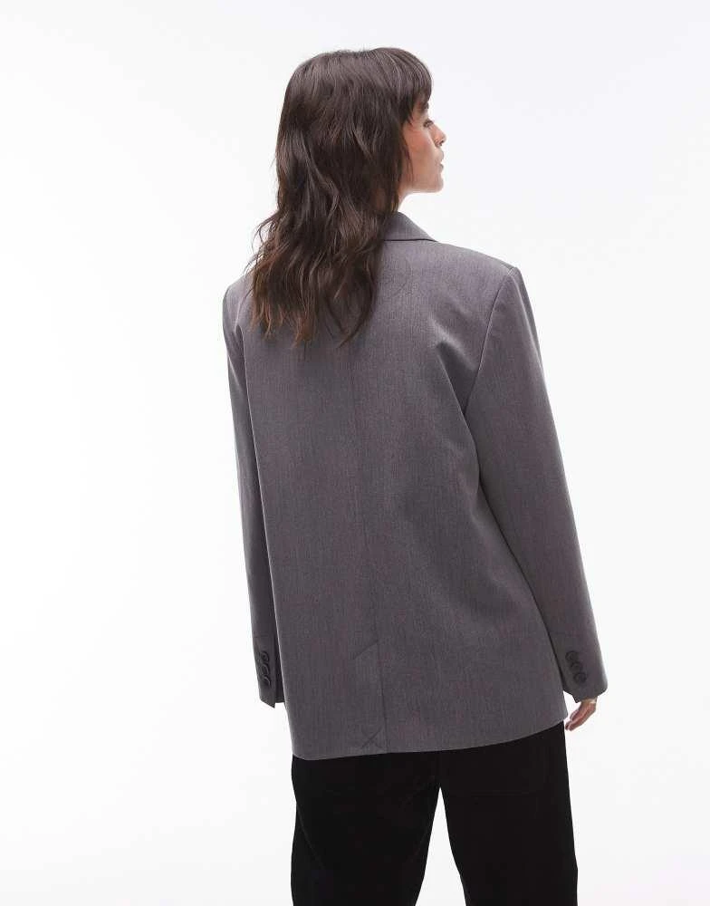 Topshop Topshop tonic high break tailored blazer in grey 4