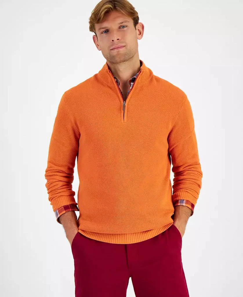 Club Room Men's Quarter-Zip Textured Cotton Sweater, Created for Macy's 1