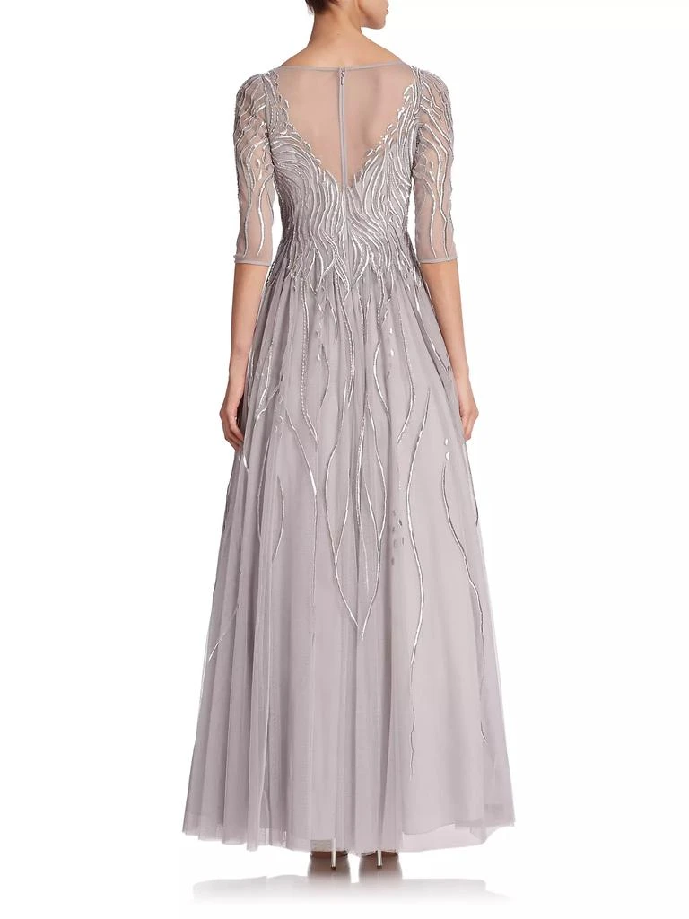 Basix Black Label Embroidered Illusion Gown 4