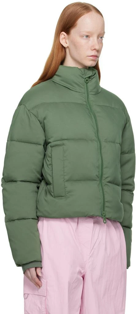 Girlfriend Collective Green Cropped Puffer Jacket 2