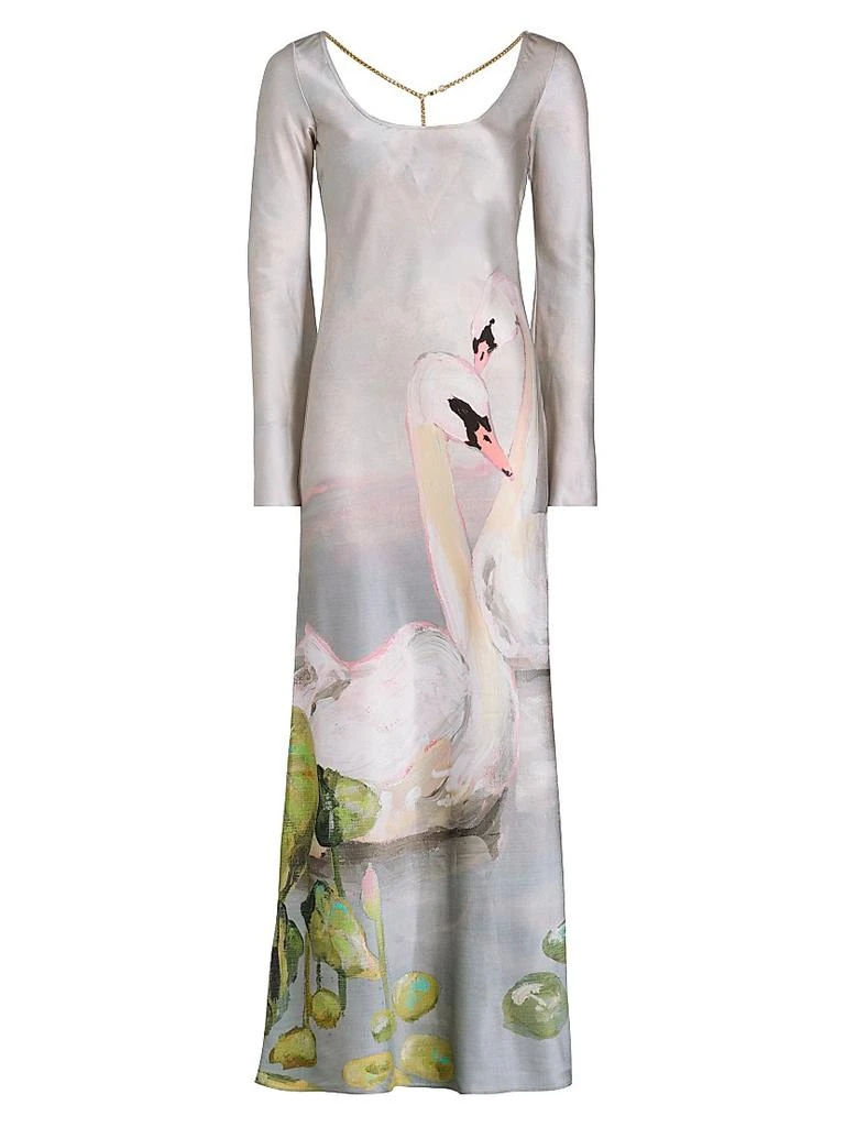 green satin long sleeve wrap dress Green Satin Wrap Dress main image 1
