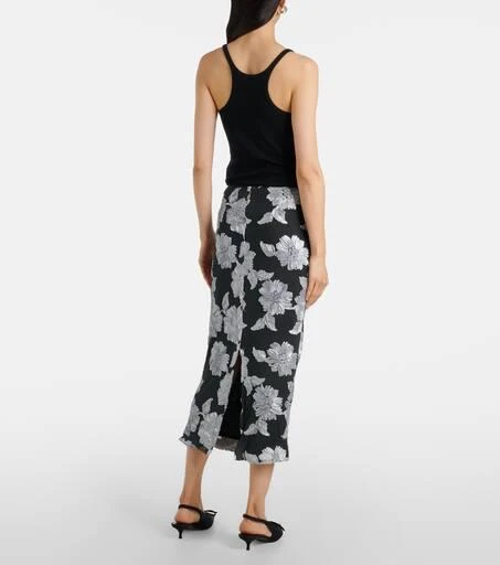 ROTATE Birger Christensen Embroidered mesh pencil skirt 3
