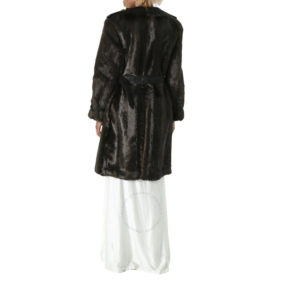Burberry Ladies Brown Double-Breasted Fur Coat 3