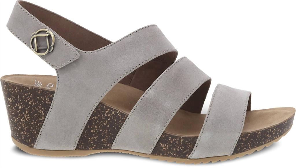 Dansko Women's Stacey Wedge Sandal In Taupe Glazed
