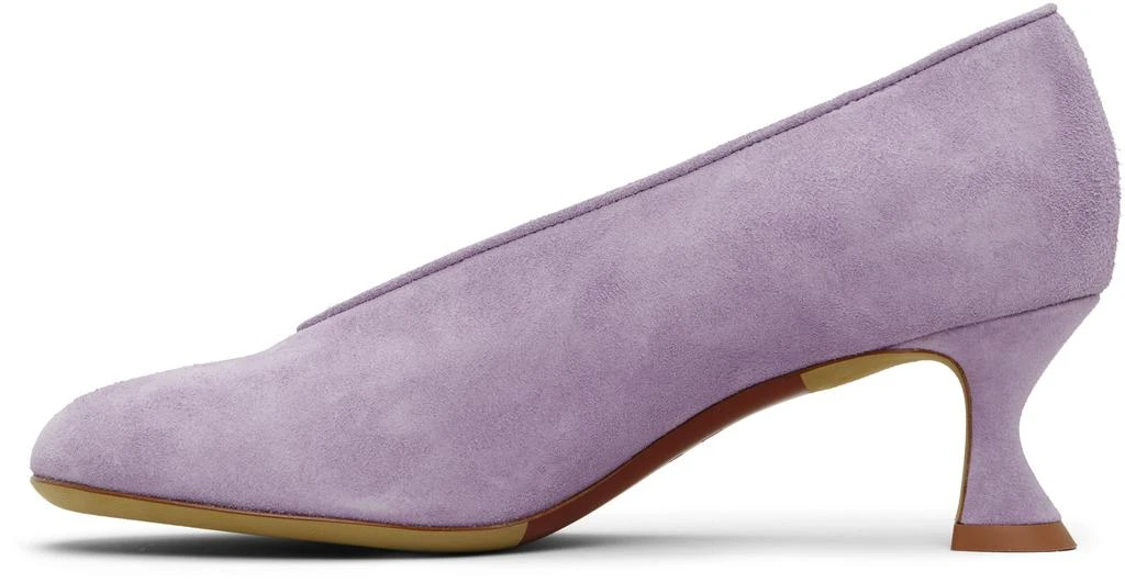 Moschino Purple Duck Suede Heels 3