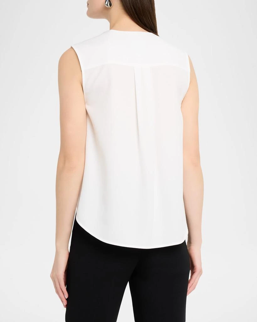 Emporio Armani Sleeveless Faux-Wrap Crepe Shell 3