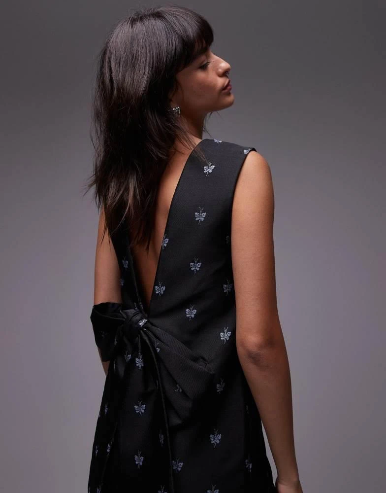 & Other Stories & Other Stories low bow back mini dress in black with  embroidered butterflies - Dresses & Skirts - Free Shipping - BeyondStyle