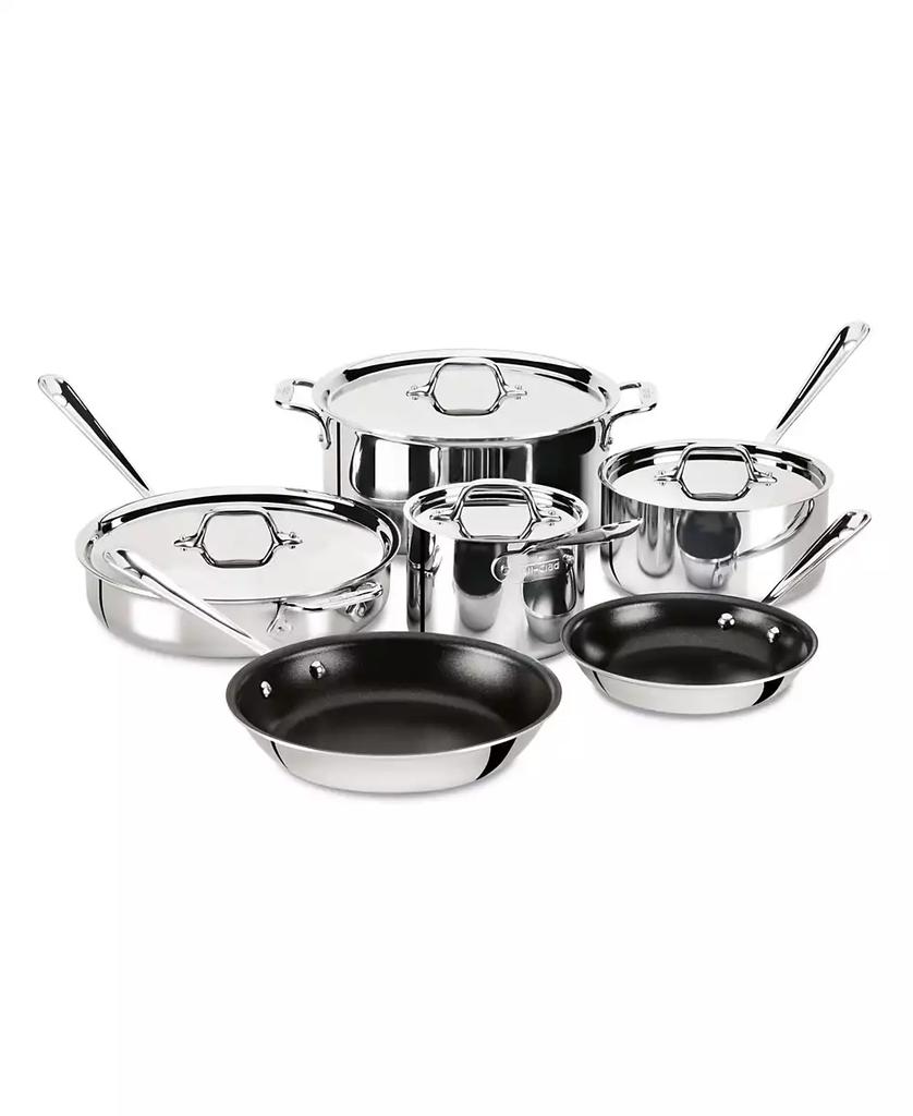 All-Clad All Clad D3 Stainless 3-ply Bonded Cookware Set, Nonstick 10 piece
