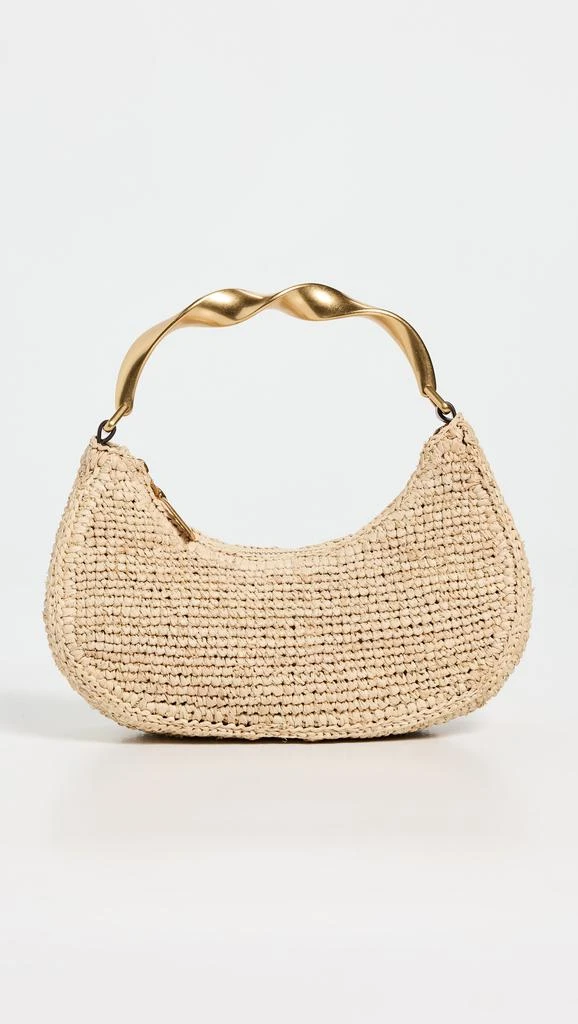 SIMKHAI Nixi Twist Handle Raffia Hobo Bag 1