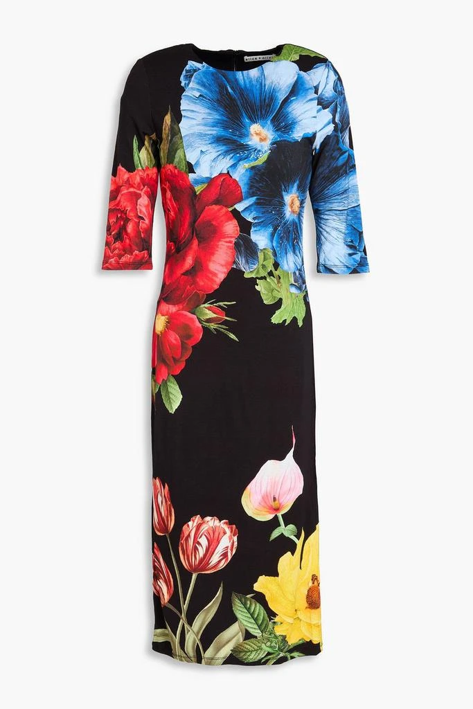 Alice + Olivia Floral-print jersey midi dress 1