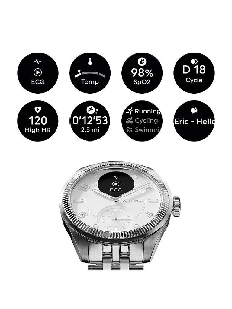 Withings Scanwatch Nova Brilliant Premium Heart Health Hybrid Smartwatch 39MM 3