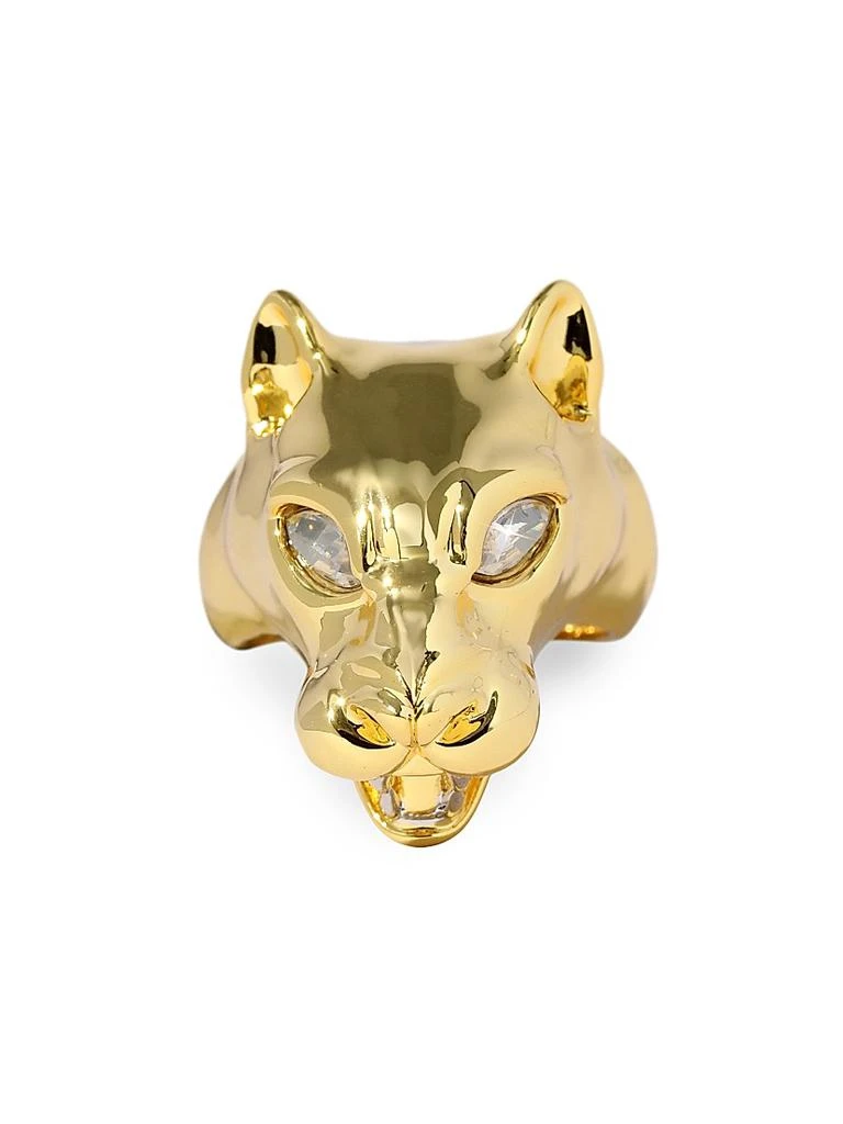 Alexis Bittar Two-Tone 
Glass Crystal Panther Head Ring 3