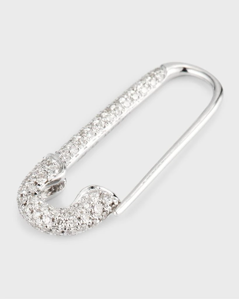 Anita Ko 18k White Gold Diamond Safety Pin Earring, Single (Right) 4